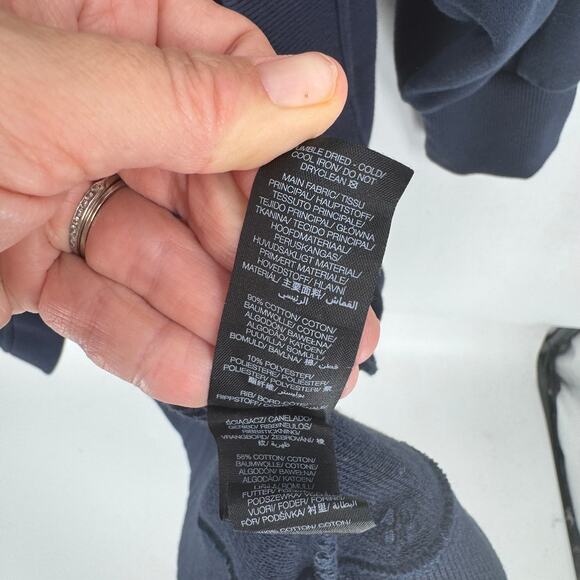 Sweaty Betty Navy Blue Open Front Sweatshirt Cardigan Lounge Jacket Size 6 - Picture 7 of 8